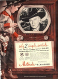 Television Boy Cowboy 1940s Vintage Retro Advert Poster