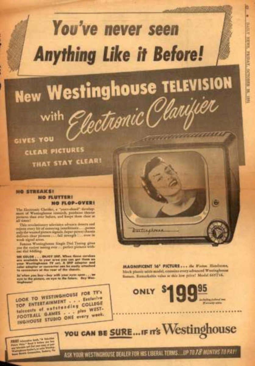 Television Clarifier 1950s Vintage Retro Advert Ads A4 Photo Print