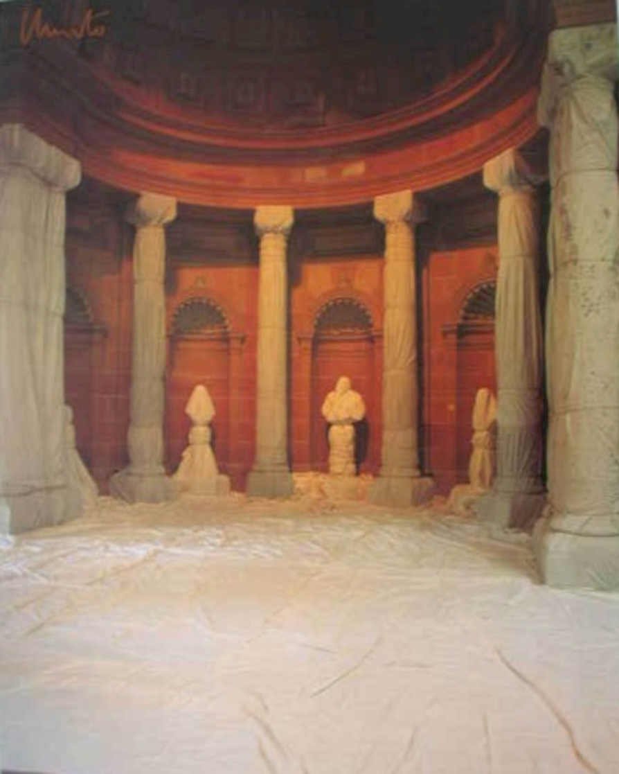 Temple Columns Statues Vintage Retro Advert Ads A4 Photo Print