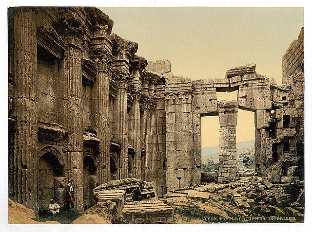Temple of Jupiter interior Baalbek Vintage A4 Photo Print