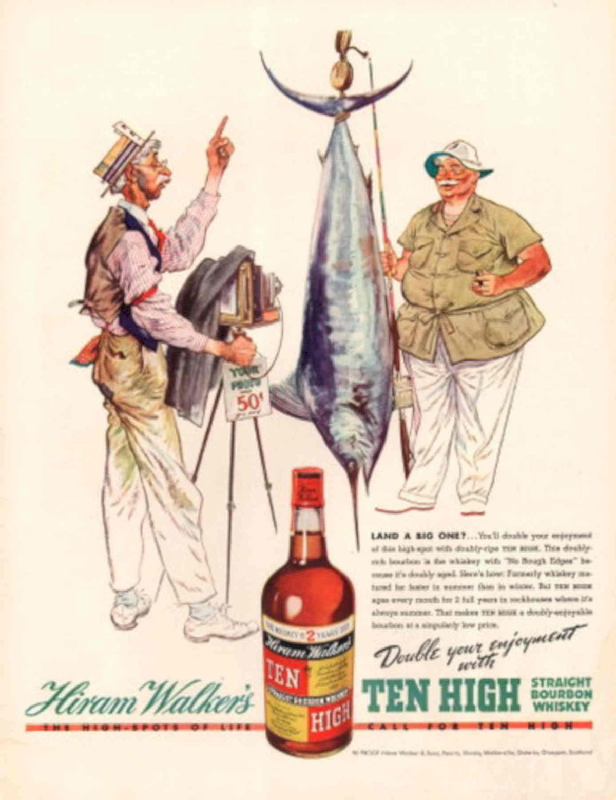 Ten High Fish 1950s Vintage Retro Advert Poster