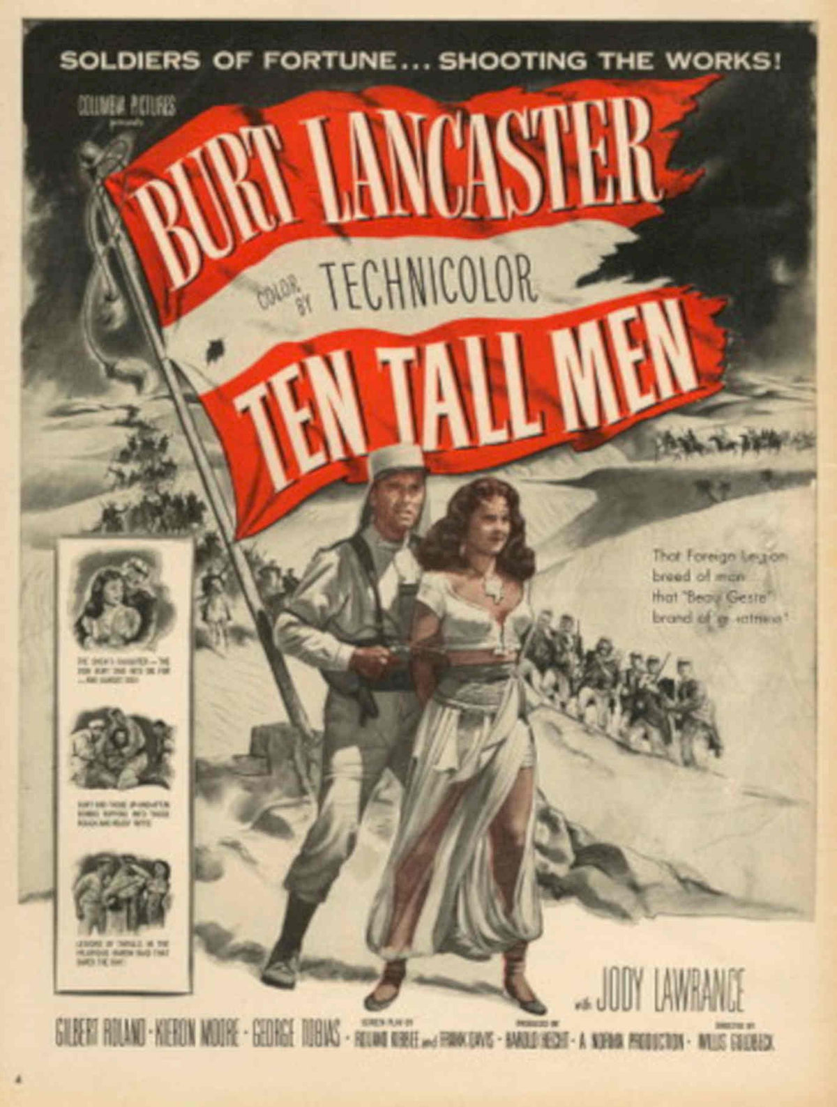 Ten Tall Men 1950s Vintage Retro Advert Poster