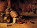 Teniers David An Interior Scene With Pots Barrels Baskets Onions And Cabbages A4 Photo Print