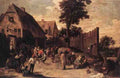 Teniers David The Younger Peasants Dancing Outside An Inn A4 Photo Print