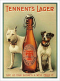Tennents Lager Bulldog Terrier Beer Advert 1909 Vintage Retro Advert Poster A4 