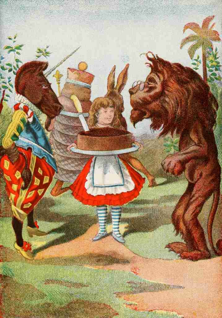 Tenniel J 1897 Alice with cake A4 Photo Print