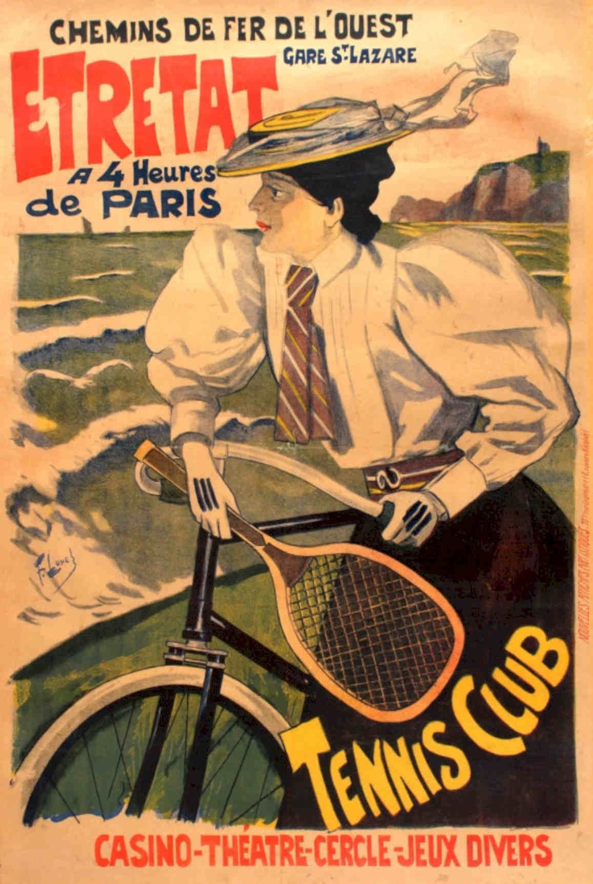 Tennis Club Etretat Vintage Retro Advert Poster A4 Photo Print