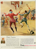 Tennis Courtiers Dunlop 1950s Vintage Retro Advert Poster