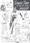 Tennis Harrods Attire 1930s Vintage Retro Advert Poster