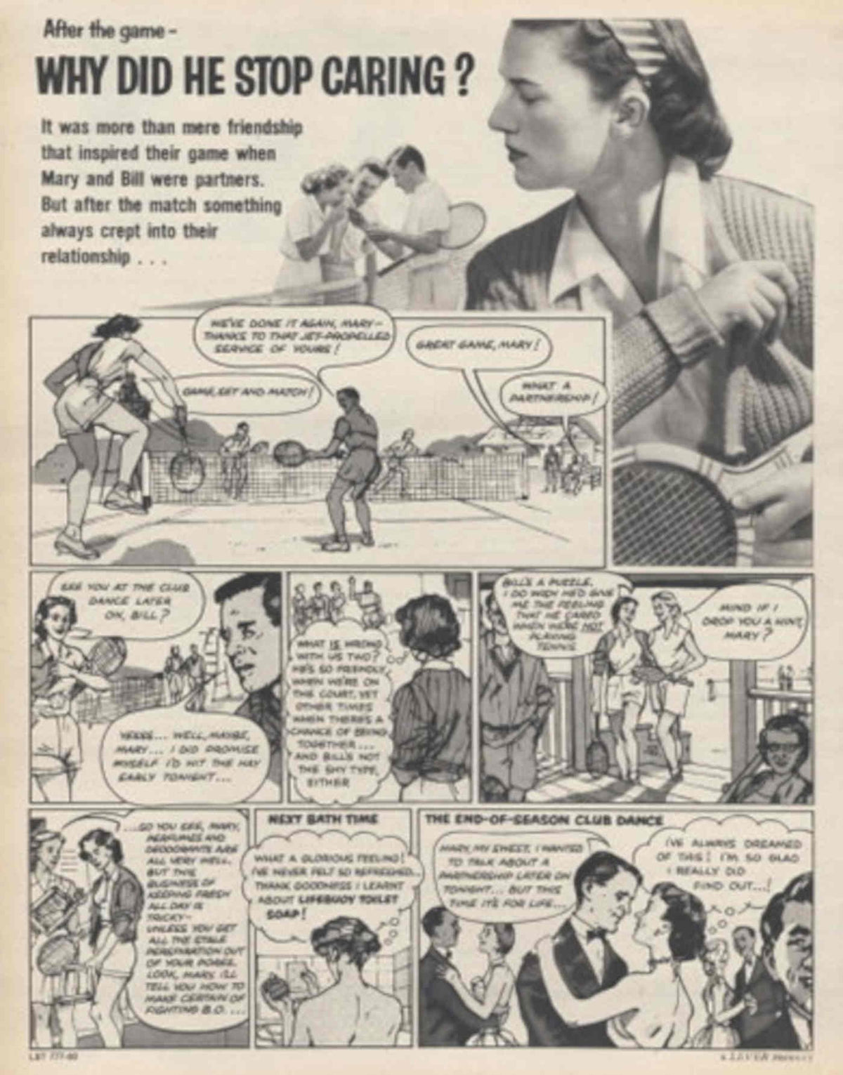 Tennis Match Mary 1950s Vintage Retro Advert Poster