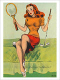 Tennis Or Golf Pin Up Girl Vintage Retro Advert Poster A4 Photo Print