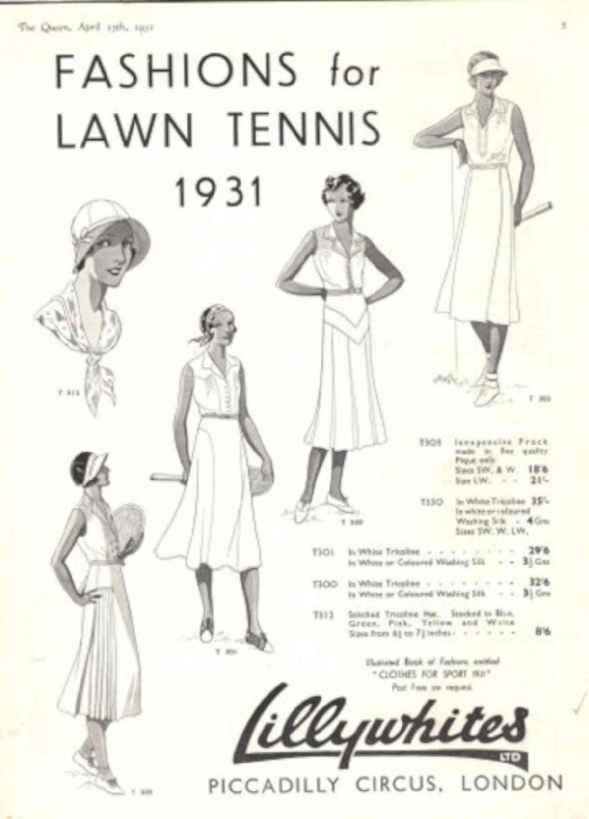 Tennis Patterns 1931 1930s Vintage Retro Advert Poster