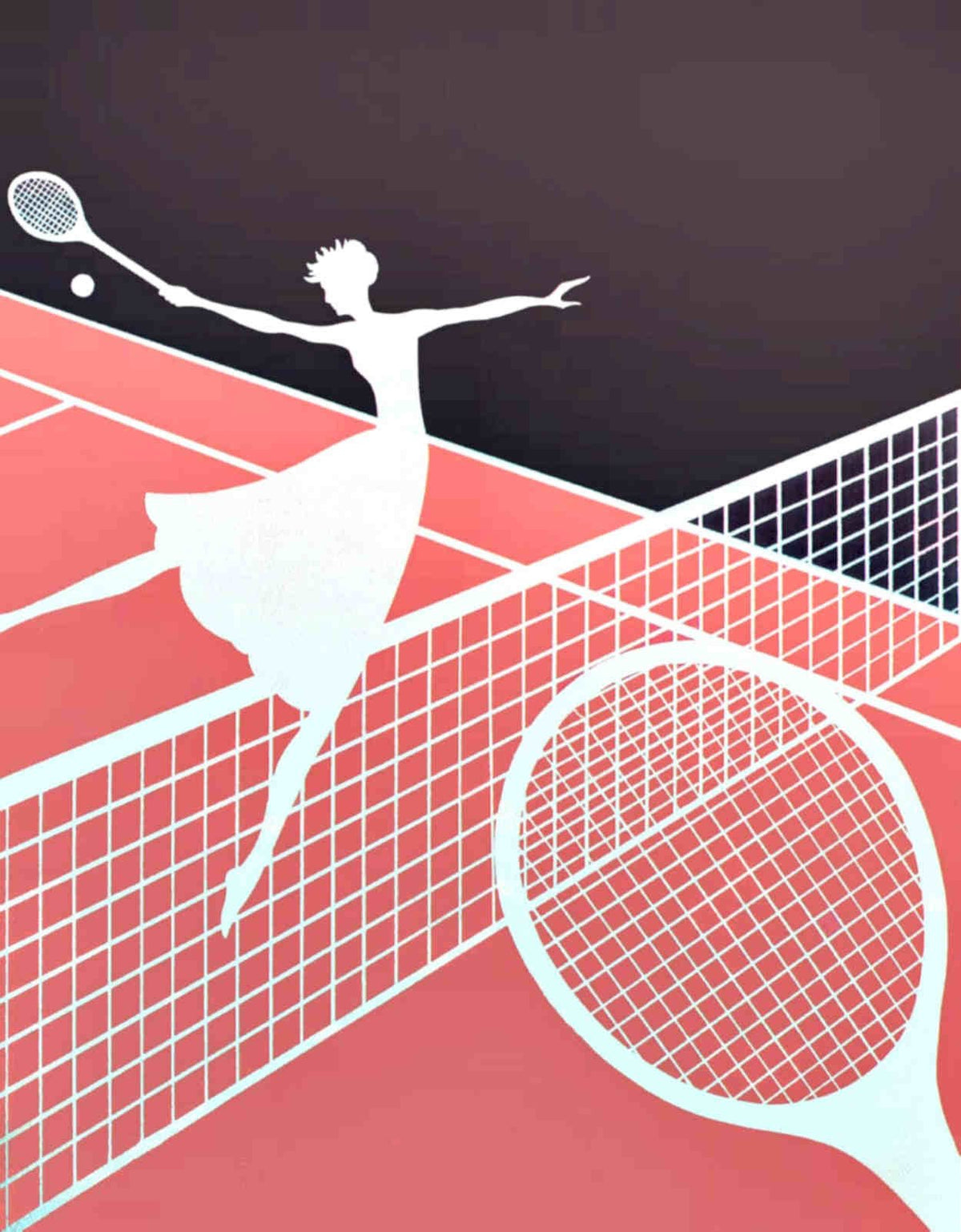 Tennis Player Swing Vintage Retro Advert Poster A4 Photo Print