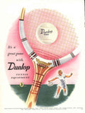 Tennis Racket Dunlop 1950s Vintage Retro Advert Poster