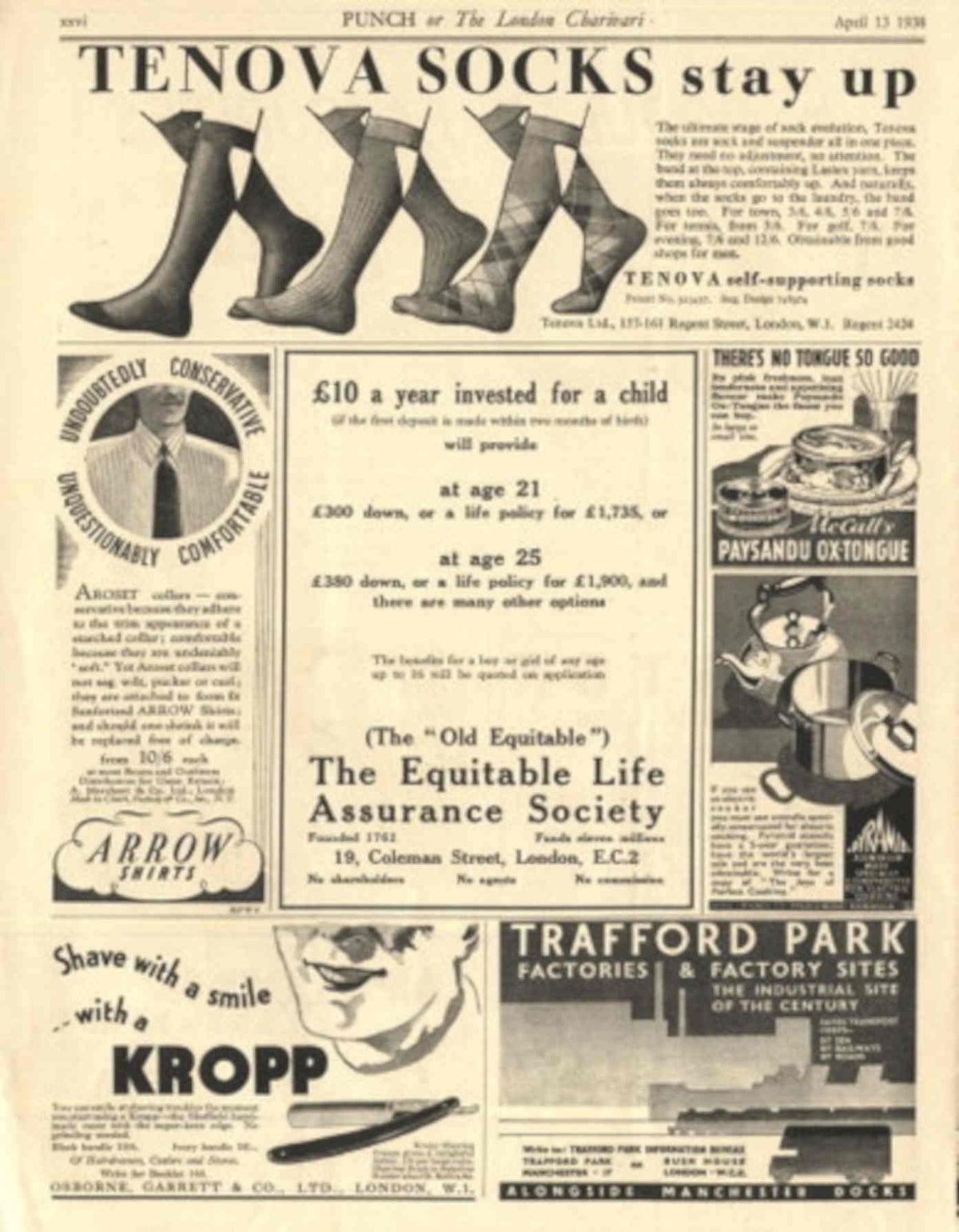 Tenova Socks 1938 1930s Vintage Retro Advert Poster