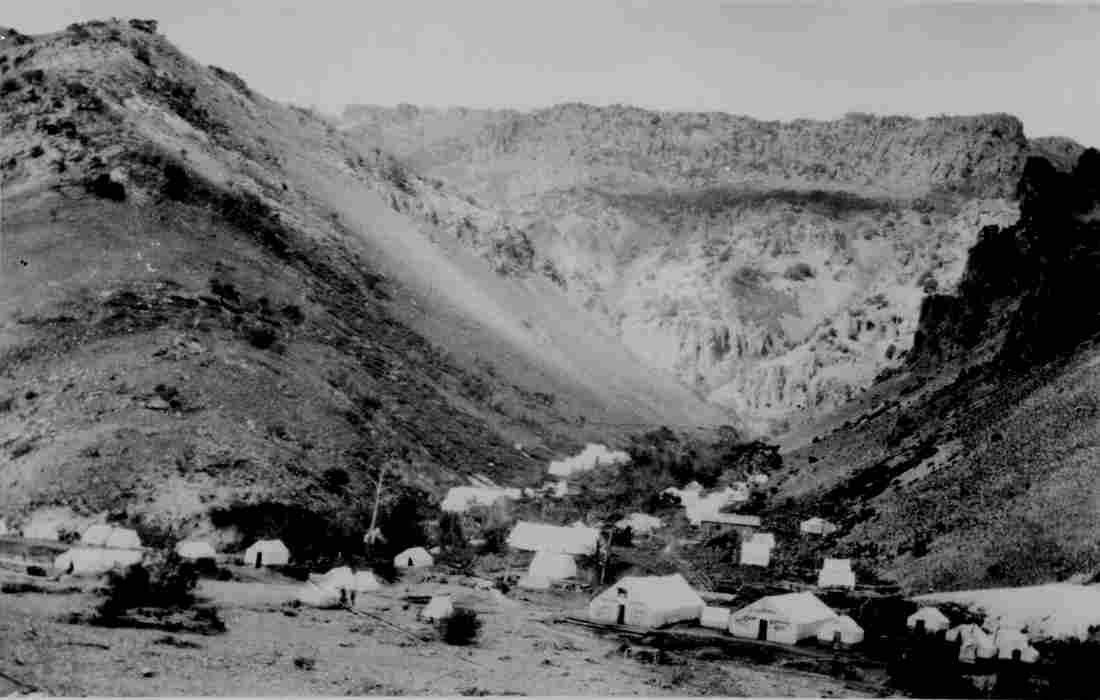 Tent town in a mountain valley in Idaho By Burt L Wheeler Military A4 Photo Print