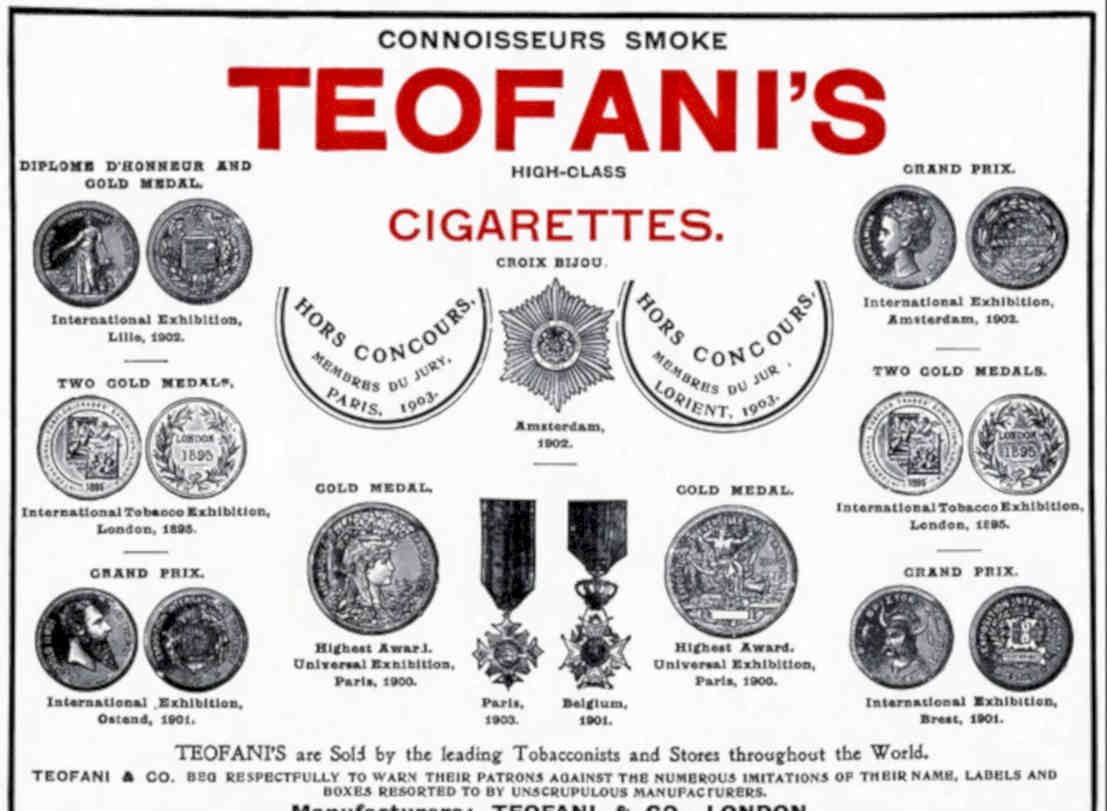 Teofani Cigarettes Awards Vintage Retro Advert Poster A4 Photo Print