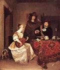 Terborch Gerard A Young Woman Playing A Theorbo To Two Men 5 A4 Photo Print