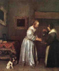 Terborch Gerard Woman Washing Hands 5 A4 Photo Print