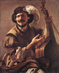 Terbrugghen Hendrick A Laughing Bravo With A Bass Viol And A Glass A4 Photo Print