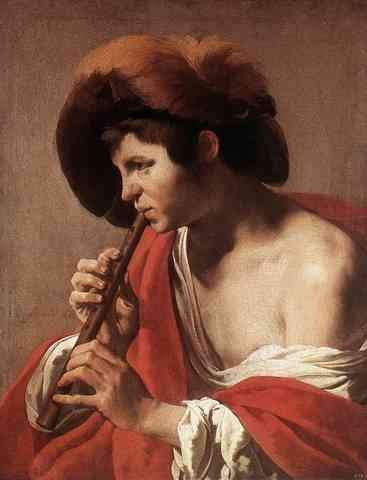 Terbrugghen Hendrick Boy Playing Flute A4 Photo Print