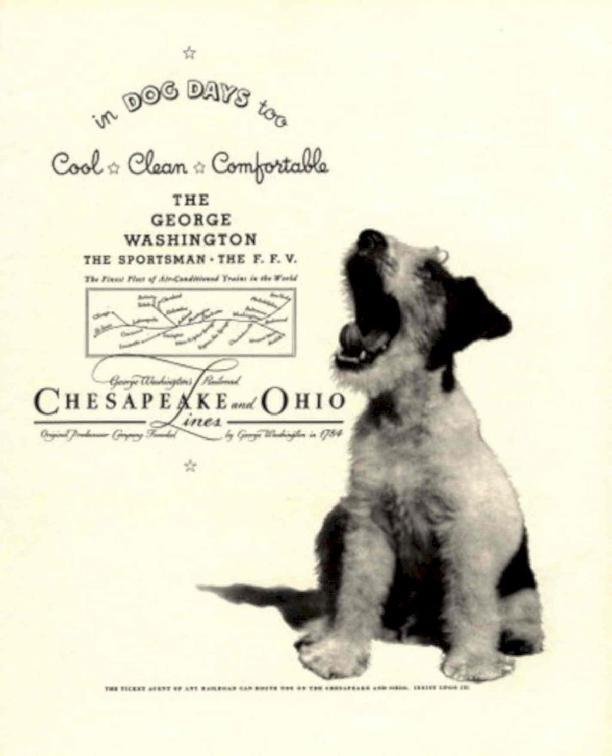 Terrier Washington Days 1930s Vintage Retro Advert Poster
