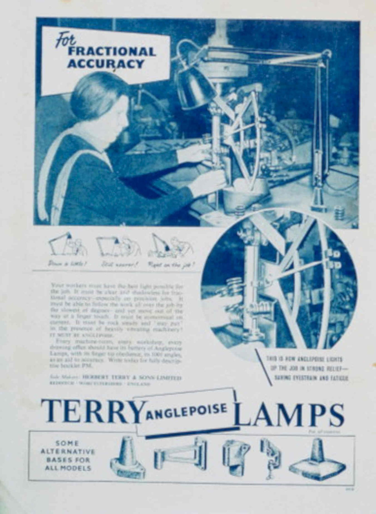Terry Anglepoise Lamps 1940s Vintage Retro Advert Poster