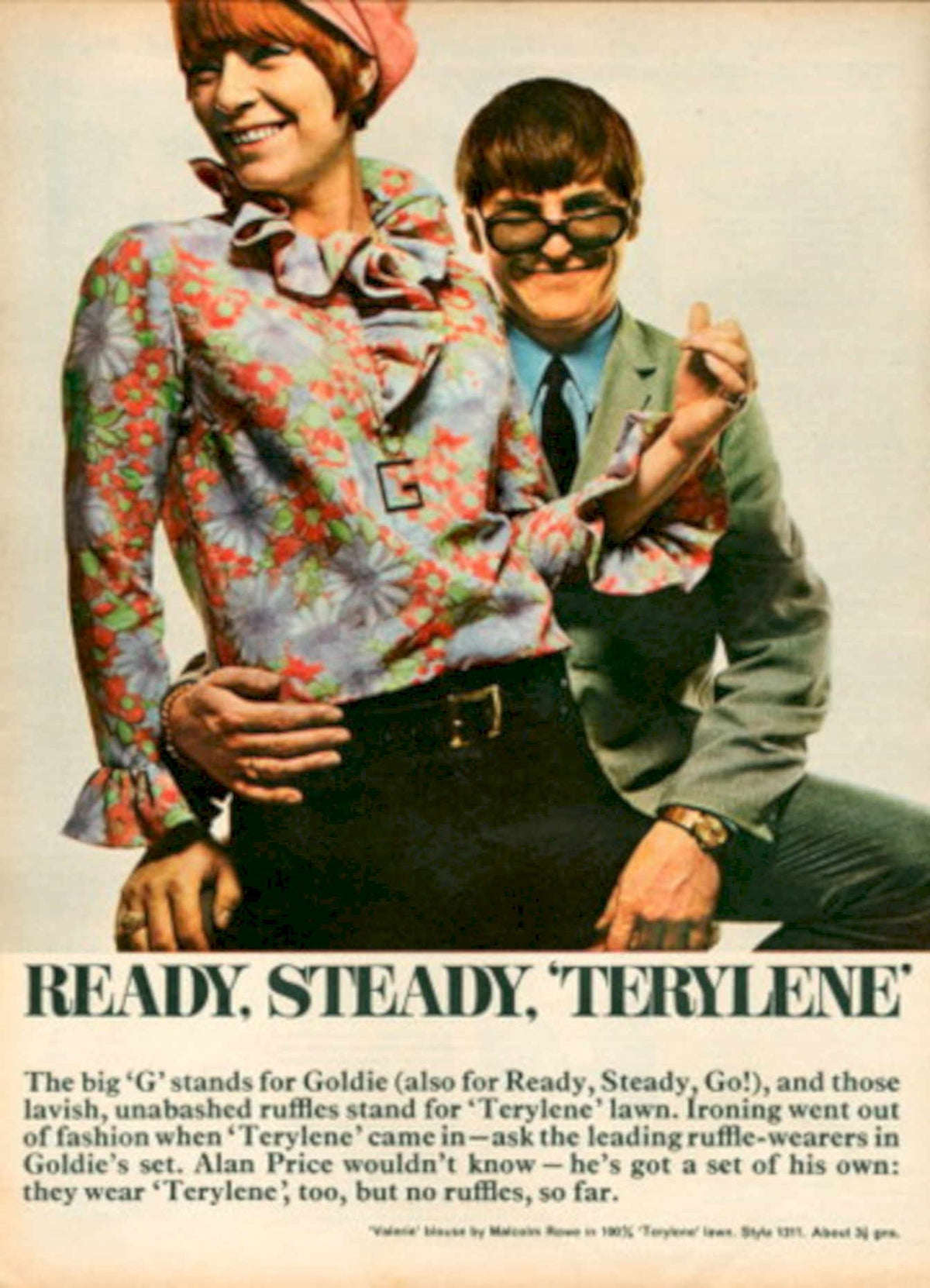 Terylene Fabric Men 1960s Vintage Retro Advert