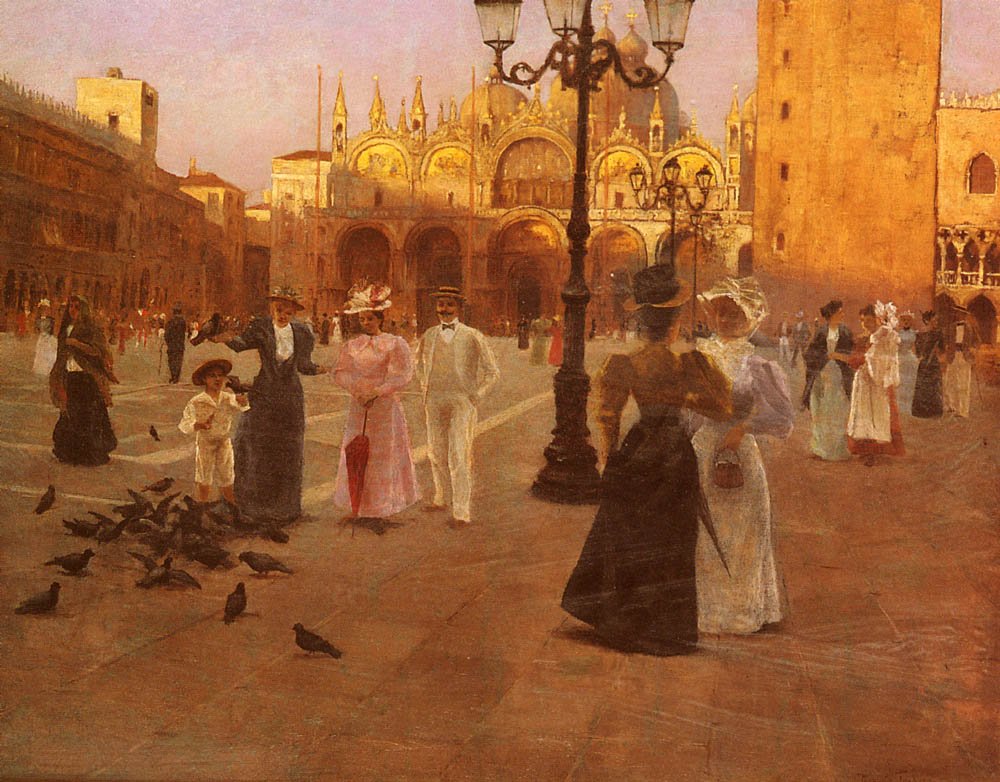 Tessari Romolo Piazza San Marco Venice Art A4 Photo Print