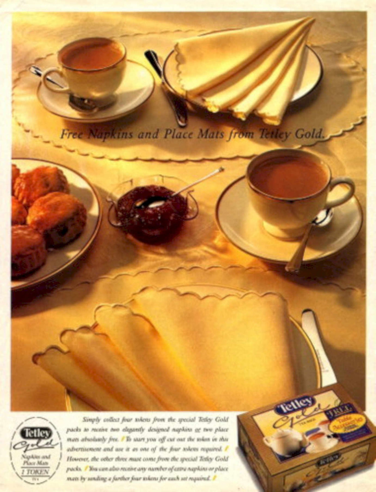 Tetley Gold Tea 1980s Vintage Retro Advert