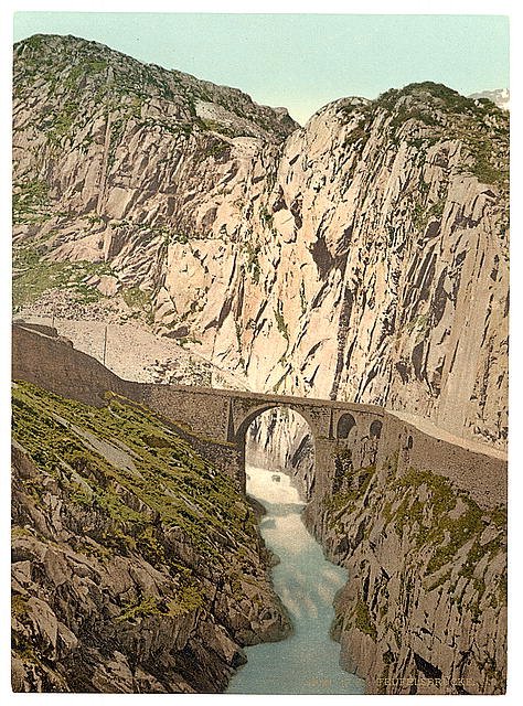 Teufelsebrucke Andermatt Vintage A4 Photo Print