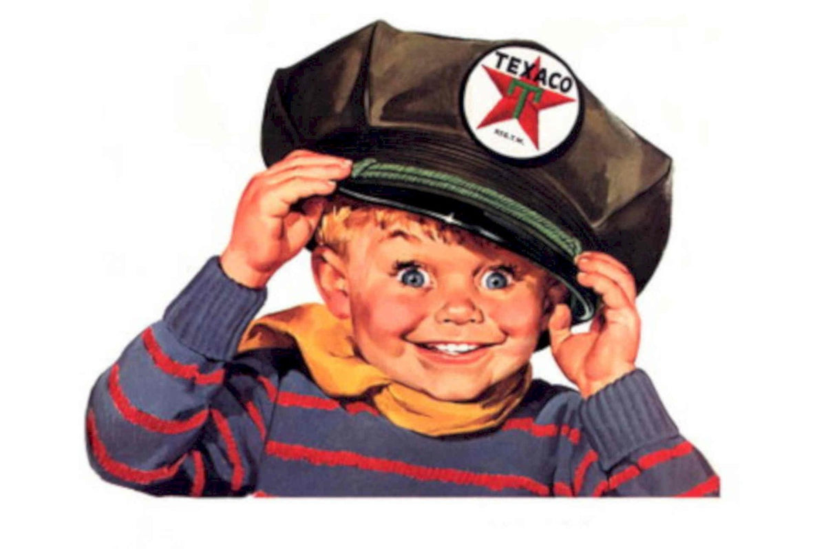 Texaco Boy Cap 1950s Vintage Retro Advert Poster