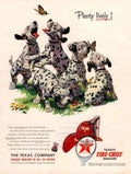 Texaco Dalmatians Firechief 1950s Vintage Retro Advert Poster