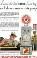Texaco Ethyl Pump 1 1930s Vintage Retro Advert Poster