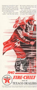 Texaco Fire Chief 1940s Vintage Retro Advert Poster