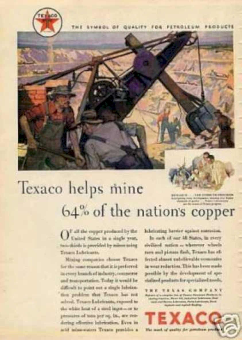 Texaco Helicopter Mine Vintage Retro Advert Ads A4 Photo Print