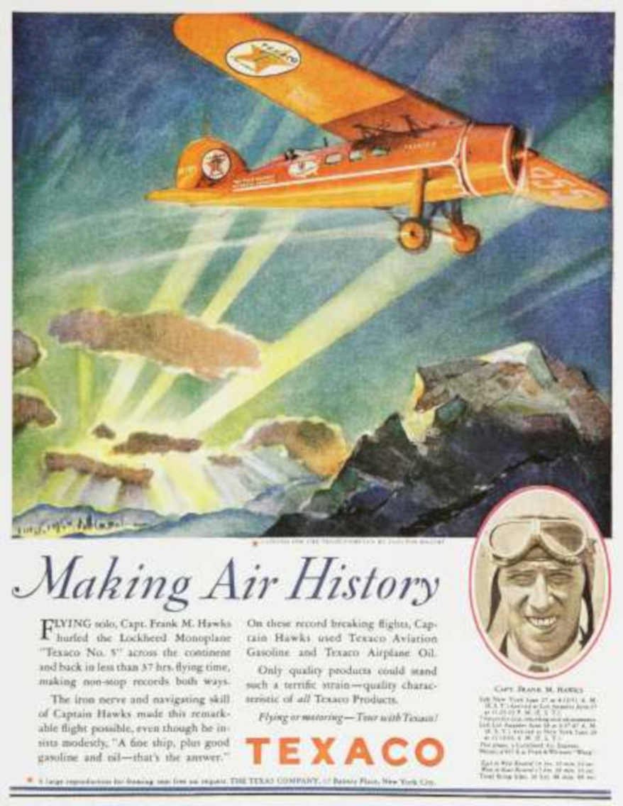 Texaco Monoplane Hawks Vintage Retro Advert Ads A4 Photo Print