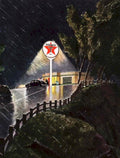 Texaco Rainynight 1940s Vintage Retro Advert Poster
