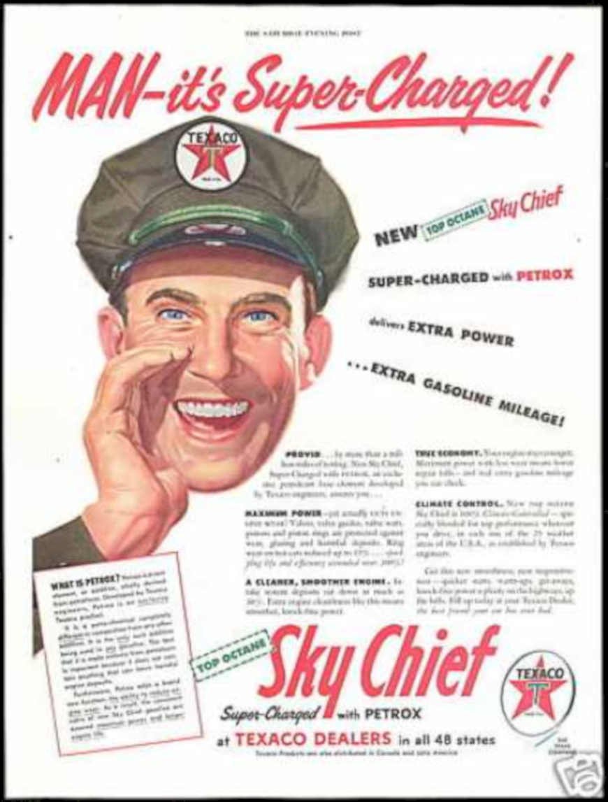 Texaco Sky Chief Vintage Retro Advert Ads A4 Photo Print