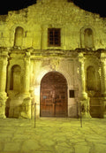 Texas Alamo Night Exterior 3 A4 Photo Print