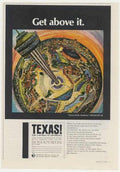 Texas Dallas Skyline Vintage Retro Advert Ads A4 Photo Print