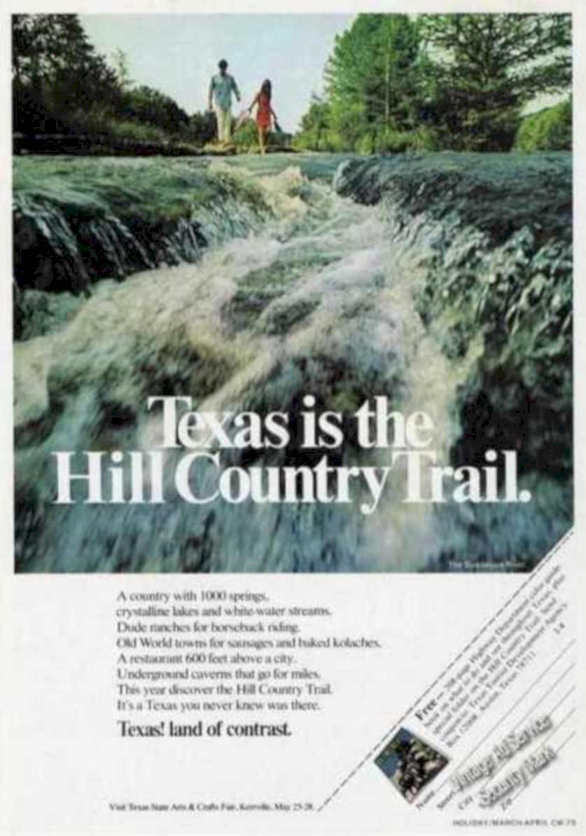 Texas Hill Country Vintage Retro Advert Ads A4 Photo Print