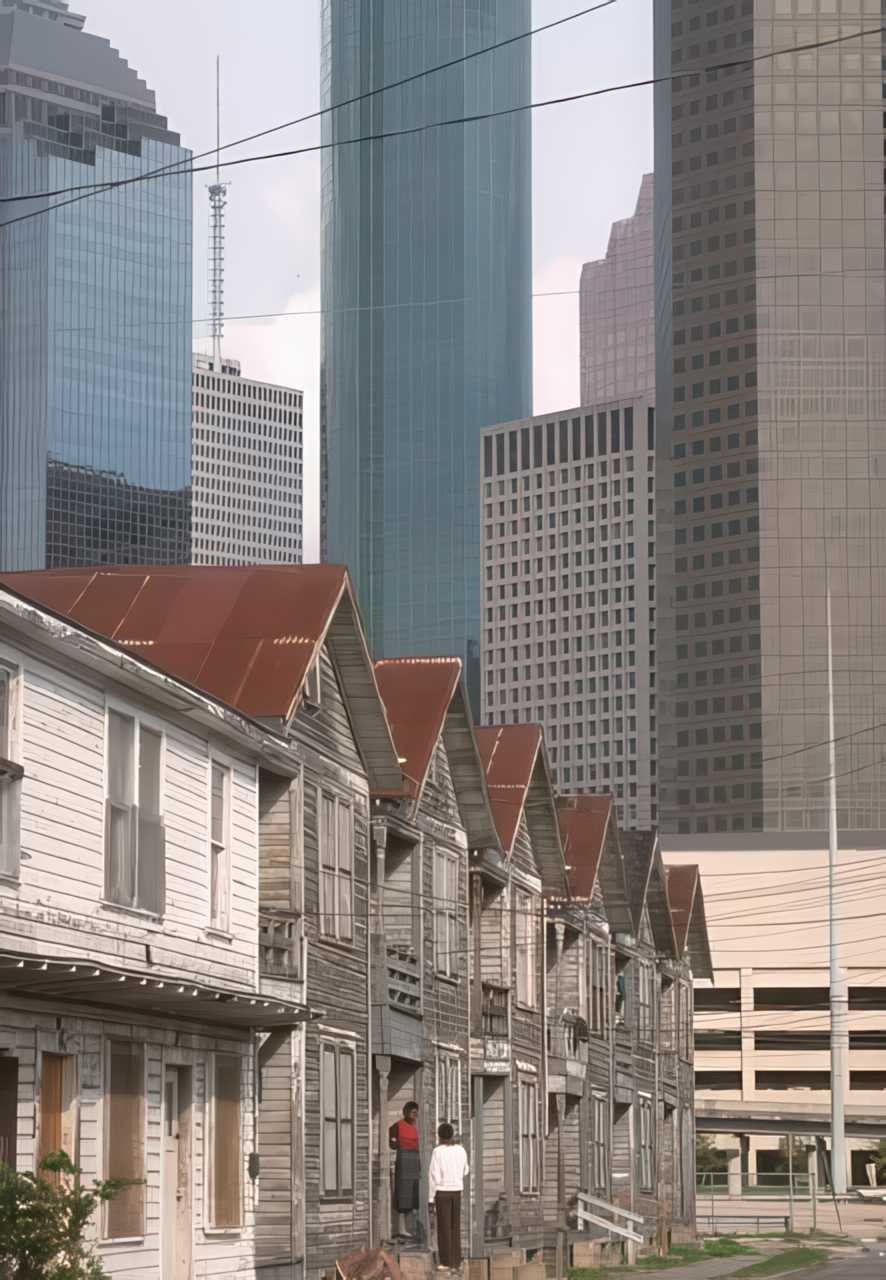 Texas Houston Rowhouses 1990s A4 Photo Print
