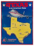Texas Map Cities Vintage Retro Advert Poster A4 Photo Print