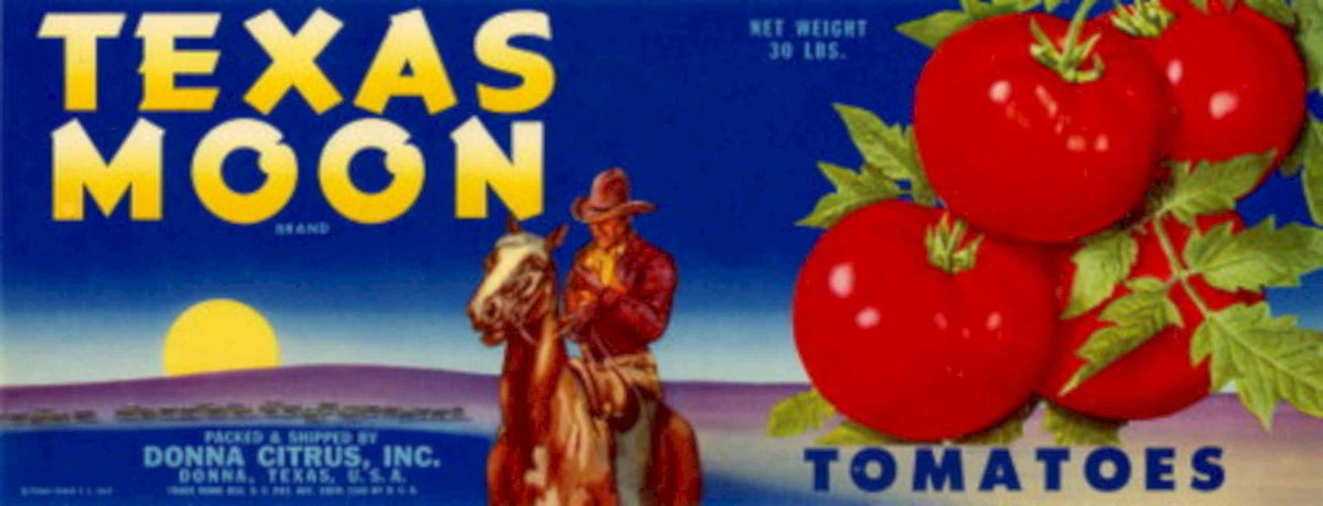 Texas Moon Tomatoes 1950s Vintage Retro Advert Poster