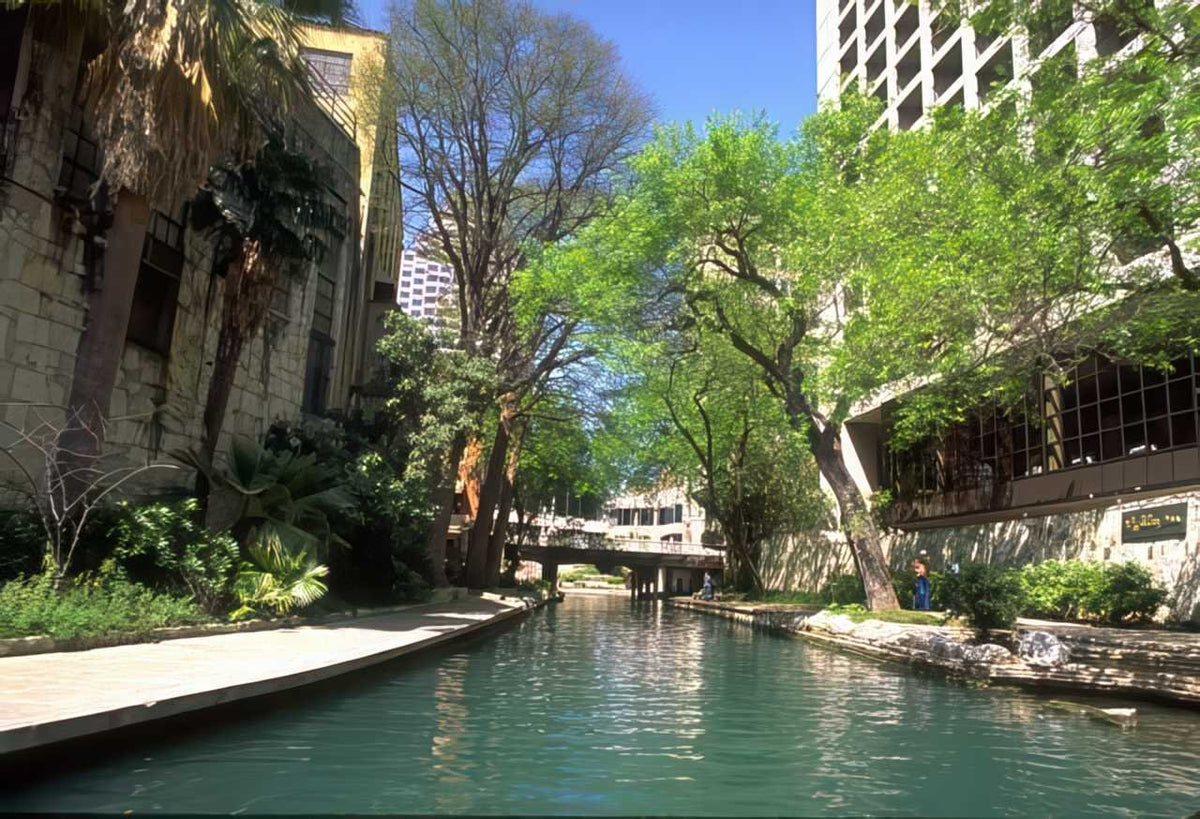 Texas Riverwalk Office Teal A4 Photo Print