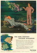 Textron Mermaid Pajamas 1940s Vintage Retro Advert Poster