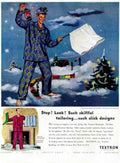 Textron Pajamas Train 1940s Vintage Retro Advert Poster