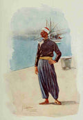 Thackeray Lance 1869 1916 The People of Egypt 1916 Alexandrian boatman Vintage A4 Photo Print