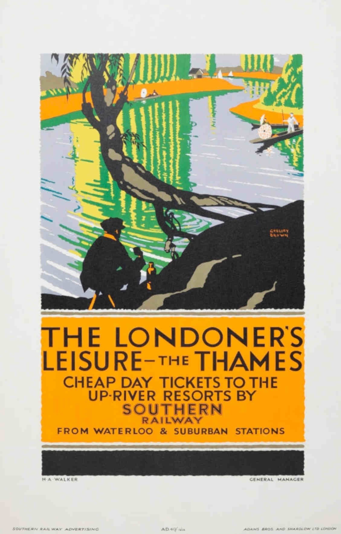 Thames River Poster Vintage Retro Advert Poster A4 Photo Print